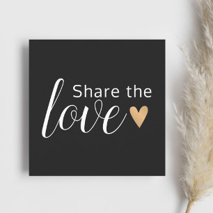 Carte De Référencement Elégant Black White Gold Heart Beauty Salon