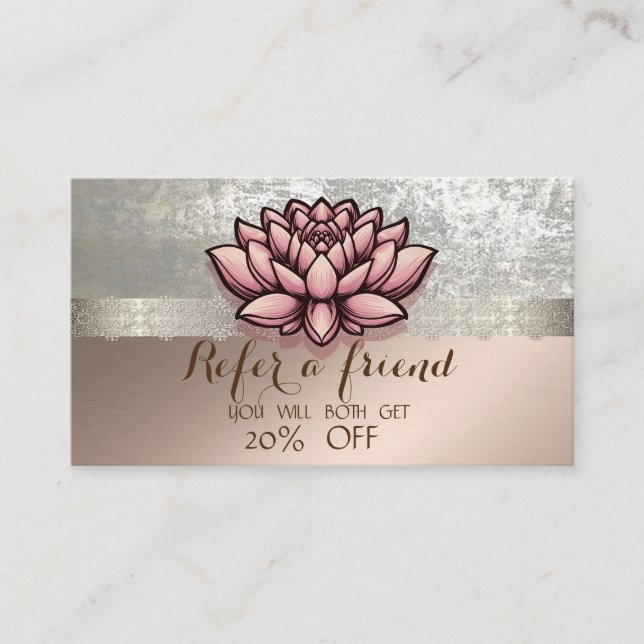 Carte De Référencement Élégant Lotus de dentelle élégant (Devant)