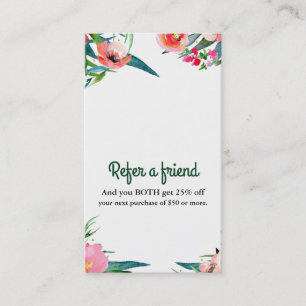 Carte De Référencement Élégant papier aquarelle floral moderne, parrainez