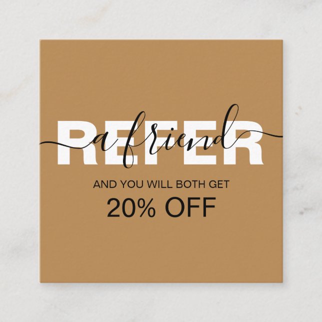 Carte De Référencement Élégant professionnel Orange Terracotta Boho Référ (Devant)