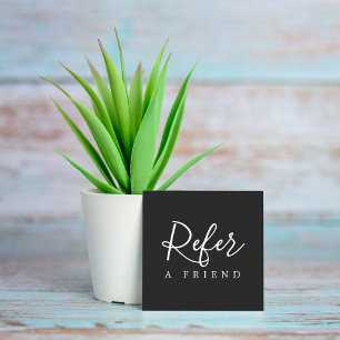 Carte De Référencement Élégante Beauté Noir & Blanc Salon Minimaliste