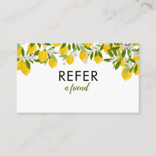 Carte De Référencement Élégante végétation de citrons