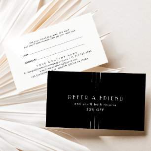 Carte De Référencement EVERLY Art Déco Noir Réferer un ami
