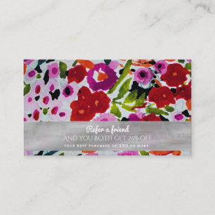 Carte De Référencement Explosion de couleur vive Fleurs aquarelles encrée