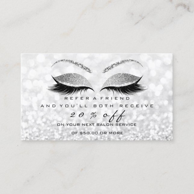 Carte De Référencement Extension de maillot de maquillage argenté de la c (Devant)