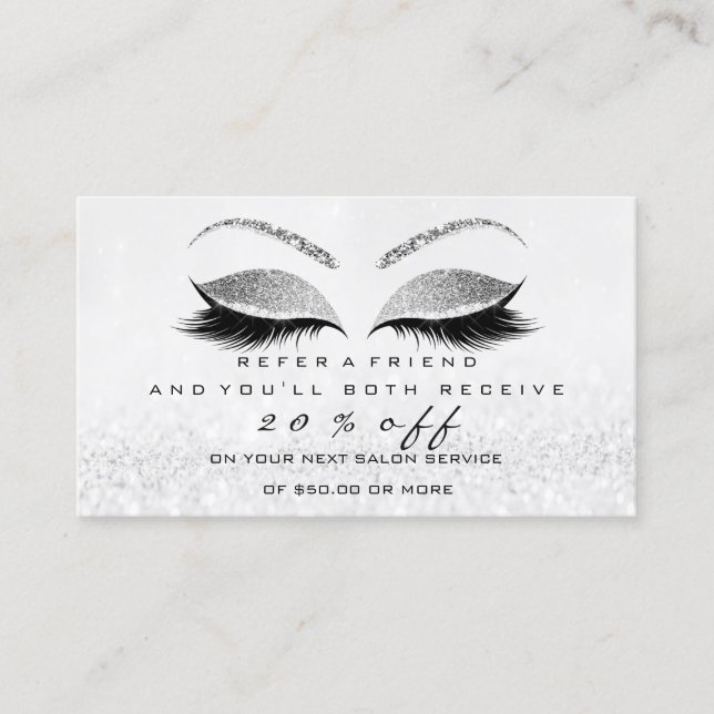 Carte De Référencement Extension de maillot de maquillage argenté de la c (Devant)