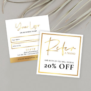 Carte De Référencement Faux Gold Référencez Un Ami Réduisez Votre Logo D'