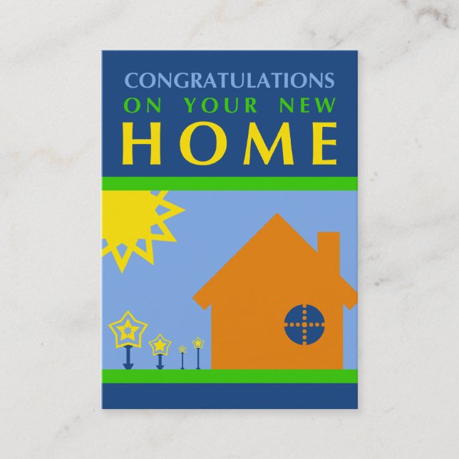 Carte De Référencement félicitations pour votre nouvelle maison (formes c (Devant)