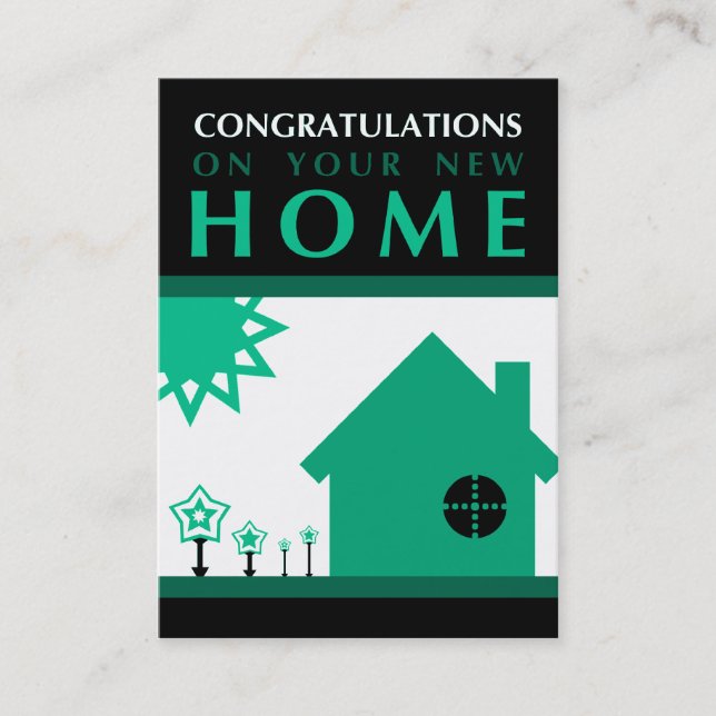 Carte De Référencement félicitations sur votre nouvelle maison (formes (Devant)