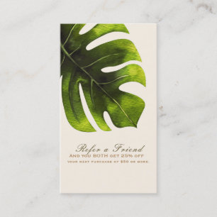 Carte De Référencement Feuille de palme tropicale Élégant été recommander