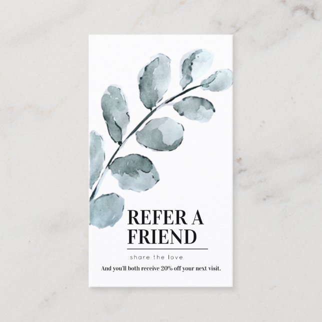 Carte De Référencement Feuilles d'aquarelle  (Devant)