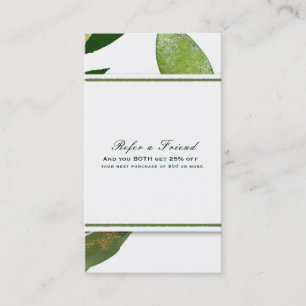 Carte De Référencement Feuilles de plante Glam Botanique Verte Référez un