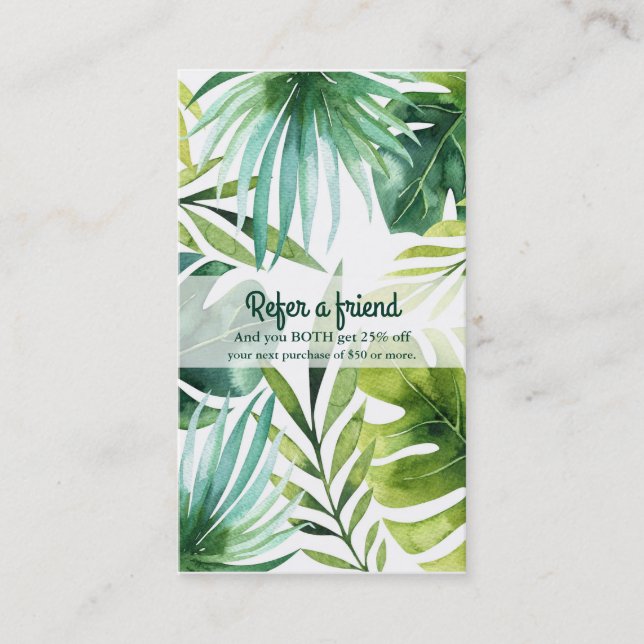 Carte De Référencement Feuilles tropicaux Plantes hawaiiens aiguiser un a (Devant)