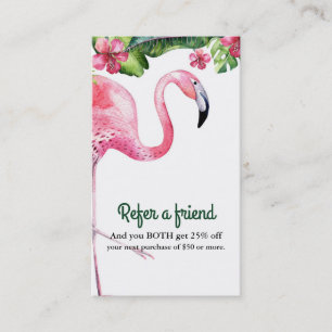 Carte De Référencement Flamant rose et hibiscus tropical recommander un a