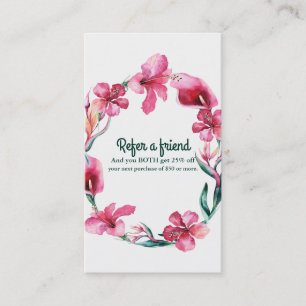 Carte De Référencement Fleurs Hawaïennes Tropicales Élégantes Parrainer u