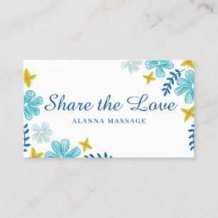 Carte De Référencement Fleurs Tropicales Bleues Bleues Bleues Font Référe