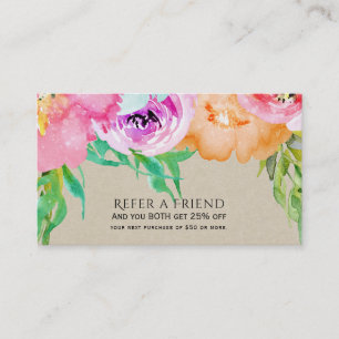 Carte De Référencement Florales Marron Clair Moderne Kraft Parrainer un A