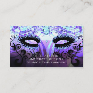 Carte De Référencement GLAM EYELASHES Purple Beauty Salon Référer un ami