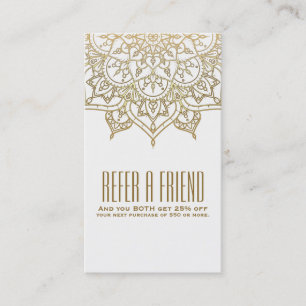 Carte De Référencement Gold Mandala Chic Référer un ami
