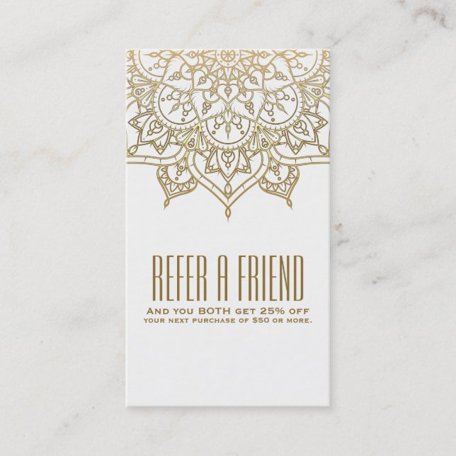 Carte De Référencement Gold Mandala Chic Référer un ami (Devant)