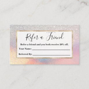 Carte De Référencement Gradient holographique de Silver Glitter