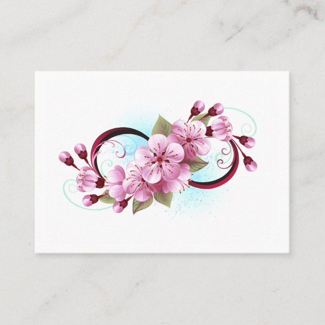 Carte De Référencement Infini avec fleurs de cerisier (Devant)