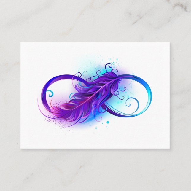 Carte De Référencement Infinity with purple feather (Devant)