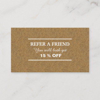 Carte De Référencement Kraft chic en liège