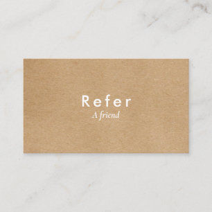 Carte De Référencement Kraft Rustique minimaliste moderne