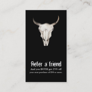 Carte De Référencement La vache de Bohème rustique Taureau à Boho se