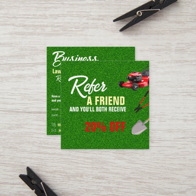 Carte De Référencement Landscaping Services | Lawn Care & Garden Design (Devant/Arrière en situation)