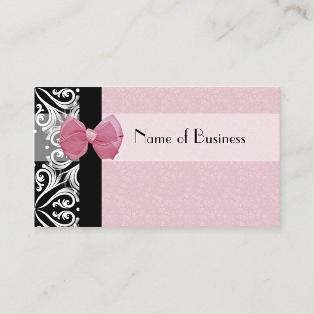 Carte De Référencement Le ruban rose Damask parisien réconcilie (Devant)