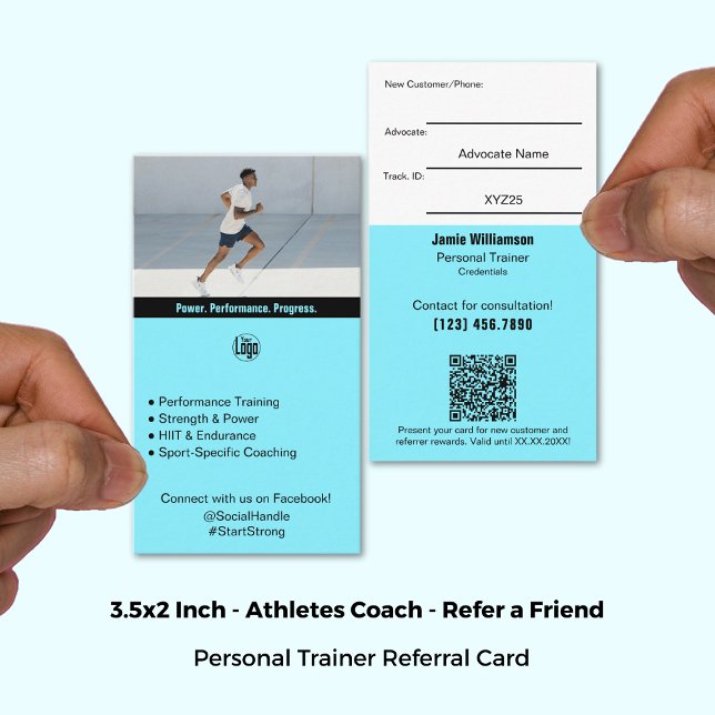 Carte De Référencement Les Résultats Juste Transforment Les Athlètes Loya (3.5x2 Inch, Just Results Turn Loyal Athletes Into Advocates Referral Card)