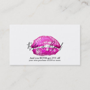 Carte De Référencement Lèvres Roses Bisou Maquillage Beauté Glam Référer