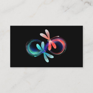 Carte De Référencement L'infini avec des libellules lumineuses