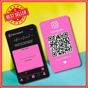 Carte De Référencement Liste de cheveux Instagram tendance unique chic QR