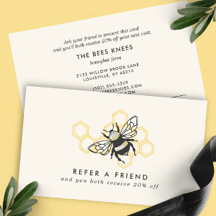Carte De Référencement Logo Abeille Vintage Apiculteur