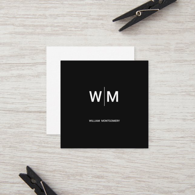 Carte De Référencement Logo de marque noire | Entreprise (Devant/Arrière en situation)
