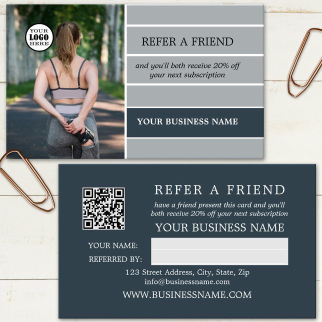 Carte De Référencement Logo photo Code QR Gris Gris Gris (Créateur téléchargé)