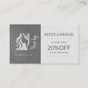 Carte De Référencement Logo Silver Grey Hairstyle Référer un Modèle ami