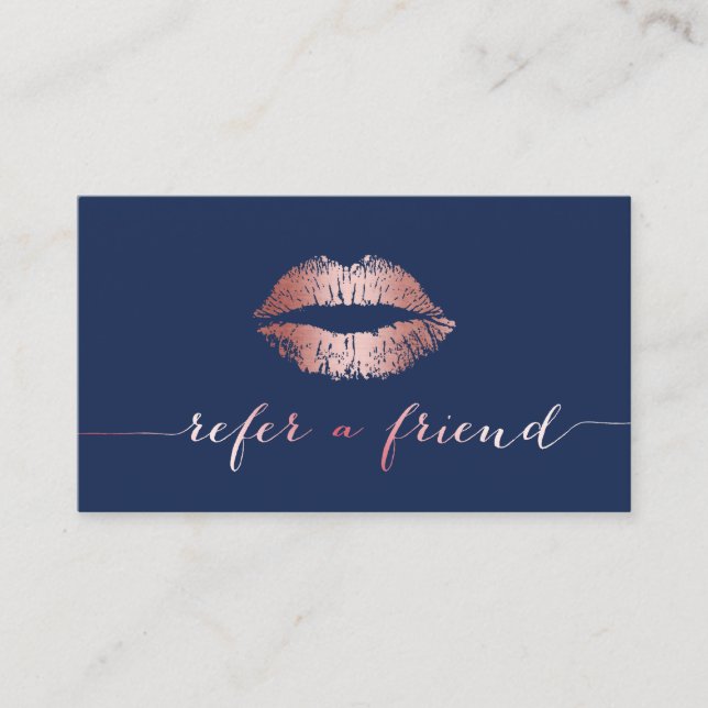 Carte De Référencement Maquillage Artiste Rose Lips d'or Marine Blue Refe (Devant)