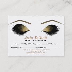 Carte De Référencement Maquillage Glam Cils Référez une amie Après-soin