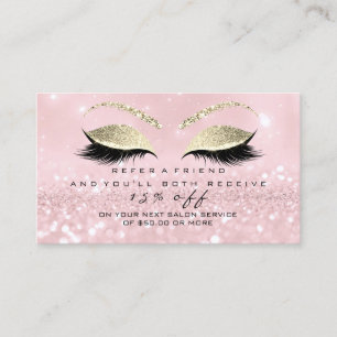 Carte De Référencement Mèches de rose d'or de parties scintillantes de