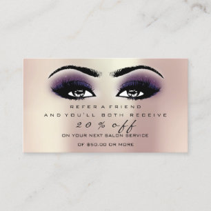 Carte De Référencement Mèches de violette de rose rose de maquillage de
