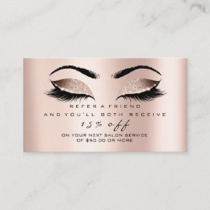 Carte De Référencement Mèches maigres de rose de rose de maquillage de