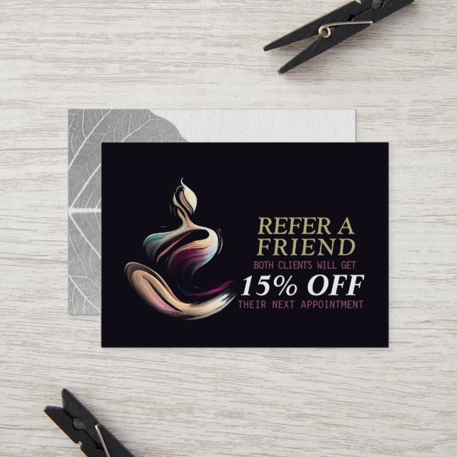 Carte De Référencement Méditation Yoga Instructeur Lotus Pose Brush Strok (Devant/Arrière en situation)