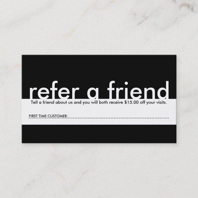Carte De Référencement mini référez-vous un ami (Devant)
