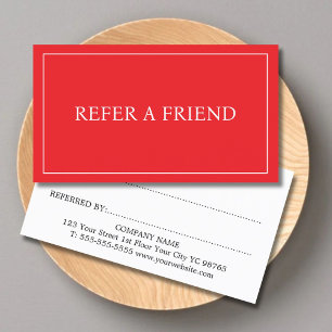 Carte De Référencement Minimaliste Simple Élégant Rouge et Blanc