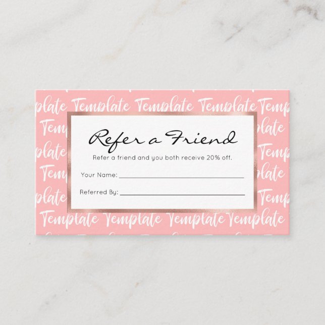 CARTE DE RÉFÉRENCEMENT MODÈLE (Devant)