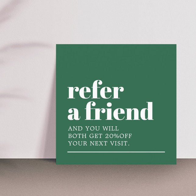 Carte De Référencement Modern Bold Green White Beauty Salon (Créateur téléchargé)